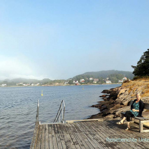 Erste norwegische Pause: Badestrand in Mandal