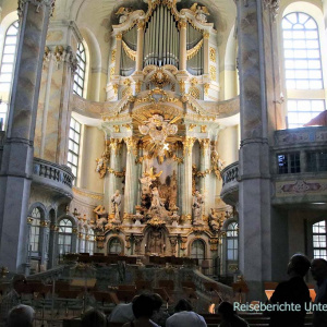 Die barocke, evangelische Frauenkirche in Dresden von innen ...