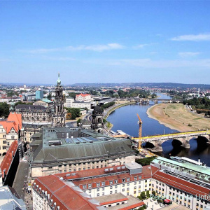 Blick auf Dresden von der Frauenkirche aus ...