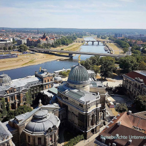 Blick auf Dresden von der Kuppel der Frauenkirche ...